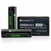 18650 Pcb 3000Mah Lithium-Ion Button-Top Flashlight Batteries [2-Pack]