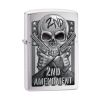 *78702* Zippo 78702 Windproof Lighter Second Amendment Skull and Guns Brushed Chrome