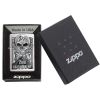 *78702* Zippo 78702 Windproof Lighter Second Amendment Skull and Guns Brushed Chrome