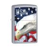 *205EagleAndFlag* Zippo 3021 Windproof Lighter USA Flag and Eagle Imprinted Street Chrome