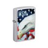 *205EagleAndFlag* Zippo 3021 Windproof Lighter USA Flag and Eagle Imprinted Street Chrome