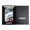 *205EagleAndFlag* Zippo 3021 Windproof Lighter USA Flag and Eagle Imprinted Street Chrome