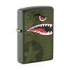 *221NOSEART* Zippo 22CI413623 Windproof Lighter Fighter Plane Nose Art "Shark Teeth" Matte Green