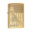 *254BUSAFLYINGEAGLE* Zippo 80744 Windproof Lighter Flying Eagle Engraved High Polish Brass