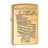 *254BLADY* Zippo 80681 Windproof Lighter USA Land of The Free Engraved High Polish Brass