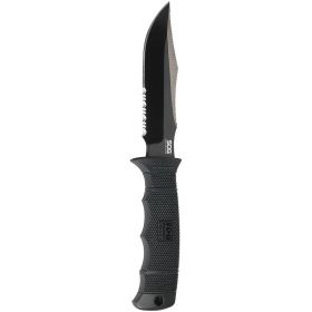 SOG SEAL Pup Elite Fixed-Blade Partially Serrated Knife with Kydex Sheath (Black TiNi)