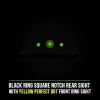 Night Fision Tritium Night Sights for Glock 42/43/43X Yellow Tritium Front Ring/Square Tritium Black