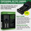 18650 Button Top Batteries With Charger & Storage Case
