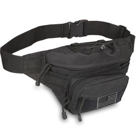 Edc Hunting Tactical Fanny Pack With Usa Flag Patch (Product Color: Army Green|Black|Tan)
