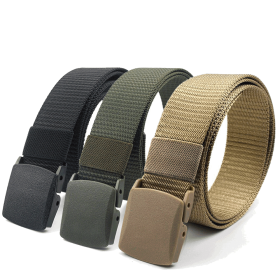 Adjustable Nylon Belt With Plastic Buckle (Product Color: Army Green|Black|Gray|Khaki|Navy)