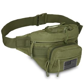 Edc Hunting Tactical Fanny Pack With Usa Flag Patch (Product Color: Army Green)